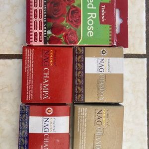 5 assorted incense set nag and champa rose perfume